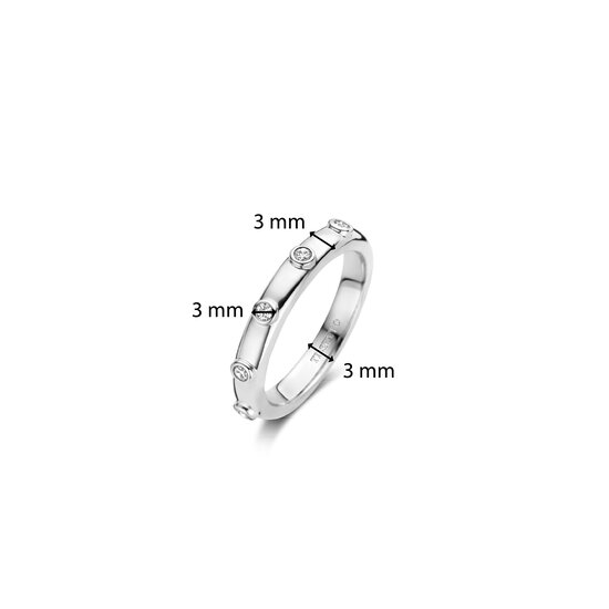Ti Sento Milano TI SENTO MILANO 12316ZI Zilver gerodineerde ring met 5x zirconia in gladde zetkast
