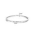 Ti Sento Milano TI SENTO MILANO 23031ZI Zilver gerodineerde bangle met scharnier met 9x zirconia in gladde zetkast