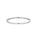 Ti Sento Milano TI SENTO MILANO 23031ZI Zilver gerodineerde bangle met scharnier met 9x zirconia in gladde zetkast