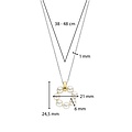 Ti Sento Milano TI SENTO MILANO 34036YP/42 Zilver gerhodineerd collier, met hanger verguld en 7x imi-parel wit, 42 cm