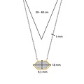 Ti Sento Milano TI SENTO MILANO 34040ZY/42 Zilver gerhodineerd collier, met vaste hanger verguld pavé zirconia's, 42 cm