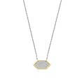 Ti Sento Milano TI SENTO MILANO 34040ZY/42 Zilver gerhodineerd collier, met vaste hanger verguld pavé zirconia's, 42 cm