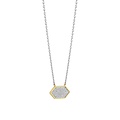 Ti Sento Milano TI SENTO MILANO 34040ZY/42 Zilver gerhodineerd collier, met vaste hanger verguld pavé zirconia's, 42 cm