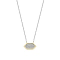 Ti Sento Milano TI SENTO MILANO 34040ZY/42 Zilver gerhodineerd collier, met vaste hanger verguld pavé zirconia's, 42 cm