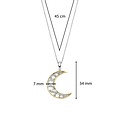 Ti Sento Milano TI SENTO MILANO 6824MW Zilver gerhodineerde cliphanger, maanvorm verguld + parelmoer zirconia (incl. collier)
