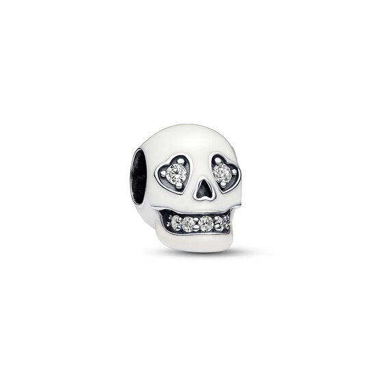 Pandora PANDORA 792811C01 Skull sterling silver charm with zirconia and white glow in the dark enamel