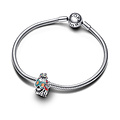 Pandora PANDORA DISNEY 792817C01 Pixar Coco skull sterling silver charm, with red, green, orange, yelllow, pink and glow in the dark enamel
