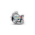 Pandora PANDORA DISNEY 792817C01 Pixar Coco skull sterling silver charm, with red, green, orange, yelllow, pink and glow in the dark enamel