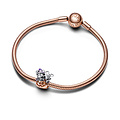 Pandora PANDORA DISNEY 782816C01 Mickey and Minnie pumpkin sterling silver and 14k rose gold-plated charm with black and purple glow in the darm enamel