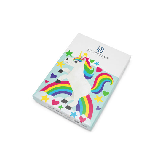 Zilverstad kinderbestek en spaarpotten Kinderbestek Unicorn 4-delig  4260070 RVS met kleur