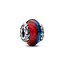 Pandora PANDORA 792966C00 Project House Ice and Fire sterling silver charm with faceted red and blue Murano glass