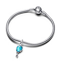Pandora PANDORA 792792C01 Balloon Fly High (Unicef) sterling silver dangle with dichroic blue Murano glass