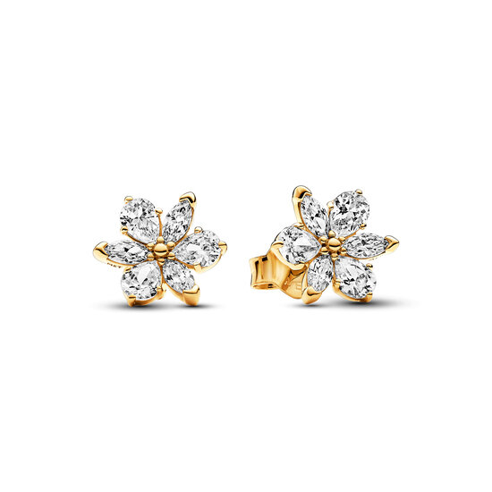 Pandora PANDORA 262633C01 Herbarium cluster 14k gold-plated stud earrings with zirconia