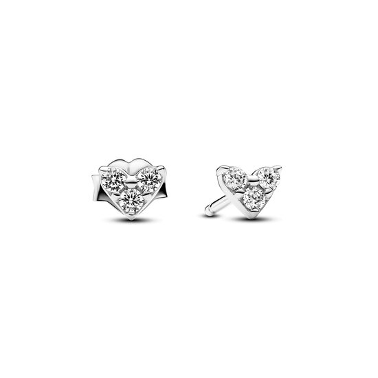 Pandora PANDORA 293003C01 Heart sterling silver stud earrings with zirconia