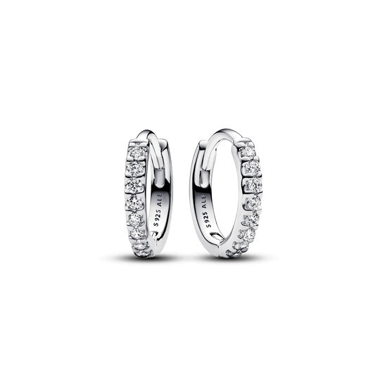 Pandora PANDORA 293015C01 Sterling silver hoop earrings with zirconia