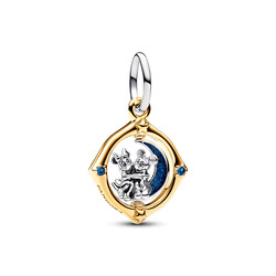 PANDORA Disney Mickey and Minnie sterling silver and 14k gold-plated spinning dangle