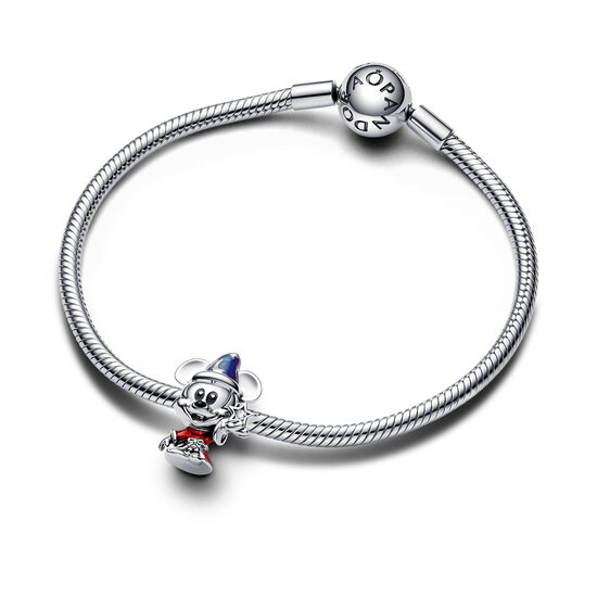 Pandora PANDORA Disney 792954C01 Mickey Mouse sterling silver charm with zirconia, red blue and black enamel