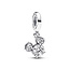 Pandora PANDORA Disney 793031C01 Mickey Mouse silhouette sterling silver dangle with zirconia