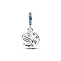 Pandora PANDORA 792979C01 Crescent moon sterling silver dangle with royal blue, stellar blue and skylight blue enamel