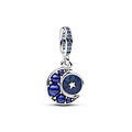 Pandora PANDORA 792979C01 Crescent moon sterling silver dangle with royal blue, stellar blue and skylight blue enamel
