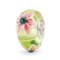 Trollbeads TROLLBEADS TGLBE-20395 glasbedel: Roze bloem
