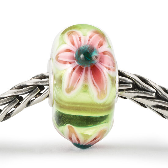 Trollbeads TROLLBEADS TGLBE-20395 glasbedel: Roze bloem