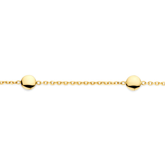 Blush BLUSH 14krt geelgouden armband 5x platte bollen, 18.5 cm, 2222YGO