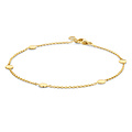 Blush BLUSH 14krt geelgouden armband 5x platte bollen, 18.5 cm, 2222YGO