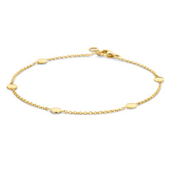 BLUSH 14krt gouden armband 5x platte bollen, 2222YGO