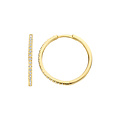 Blush BLUSH 14krt geelgouden klapcreolen rond 20 mm, 1.5 mm breed met zirconia's 7306YZI