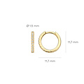 Blush BLUSH 14krt geelgouden klapcreolen rond 12 mm, 1.5 mm breed met zirconia's 7307YZI