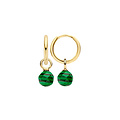 Blush BLUSH 14krt geelgouden creoolhangers, gefacetteerd bolletje Malachiet 6 mm 9046YMA (UITLOPEND)