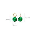 Blush BLUSH 14krt geelgouden creoolhangers, gefacetteerd bolletje Malachiet 6 mm 9046YMA (UITLOPEND)