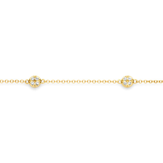 Blush BLUSH 14krt geelgouden armband, tussenstukje 5x met zirconia's, 19 cm, 2213YZI