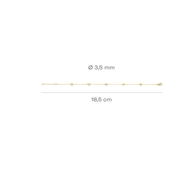 Blush BLUSH 14krt geelgouden armband, tussenstukje 5x met zirconia's, 19 cm, 2213YZI