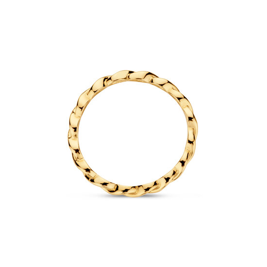 Blush BLUSH 14krt geelgouden aanschuifring, ovaal gevlochten, 1245YGO
