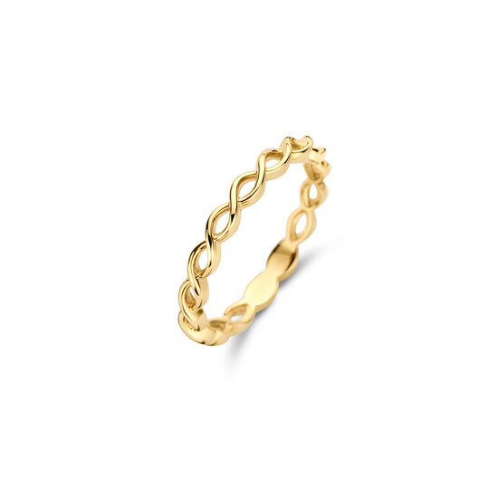 Blush BLUSH 14krt geelgouden aanschuifring, ovaal gevlochten, 1245YGO