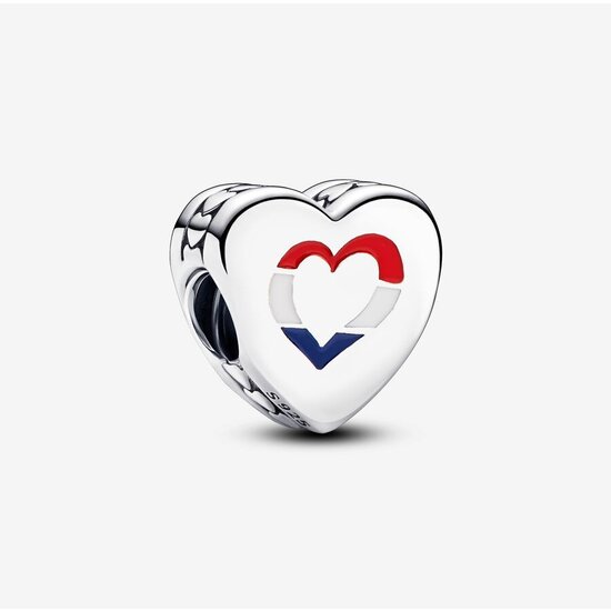 Pandora PANDORA 792015C00_E063 Netherlands flag heart sterling silver charm with enamel