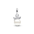 Pandora PANDORA 793108C01 Cupid angel sterling silver mini dangle with treated freshwater cultured pearl