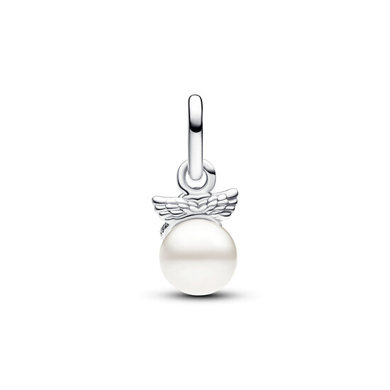 Pandora PANDORA 793108C01 Cupid angel sterling silver mini dangle with treated freshwater cultured pearl