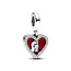Pandora PANDORA 793119C01 Padlock heart sterling silver double dangle with zirconia and red enamel