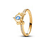 Pandora PANDORA DISNEY 163059C01 Cinderella 14k gold-plated ring with clear and fancy light blue zirconia