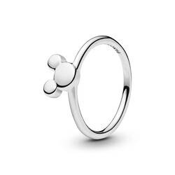 PANDORA DISNEY 197508 Zilveren ring met oren Mickey Mouse, silhouette, puzzelring