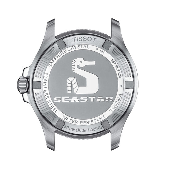 Tissot TISSOT SEASTAR 1000 36MM  T1202101105100 quartz uurwerk, staal/staal zwarte wijzerplaat en bezel, datum-6, 30ATM
