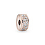 Pandora PANDORA ROSE 781817CZ 14k Rose gold-plated clip pave zirconia's, silicone grip