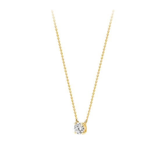 Blush BLUSH 3049YZI 14K geelgouden ankercollier fijntjes met vaste zetkast 4 mm zirconia