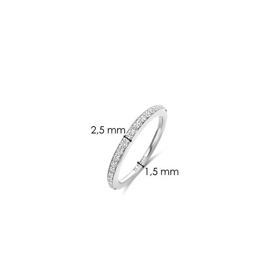 Ti Sento Milano TI SENTO MILANO 12317ZI Zilver gerhodineerde aanschuifring, pavé zirconia's