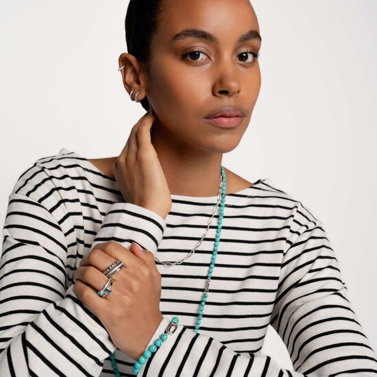 Ti Sento Milano TI SENTO MILANO 12319SI Zilver gerhodineerde ring, schakelmotief