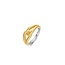 Ti Sento Milano TI SENTO MILANO 12323SY Zilver vergulde ring, 2 getorste banen in elkaar