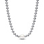 Pandora PANDORA 393176C01 Beaded sterling silver collier with white treated freshwater cultured pearl, 45 cm